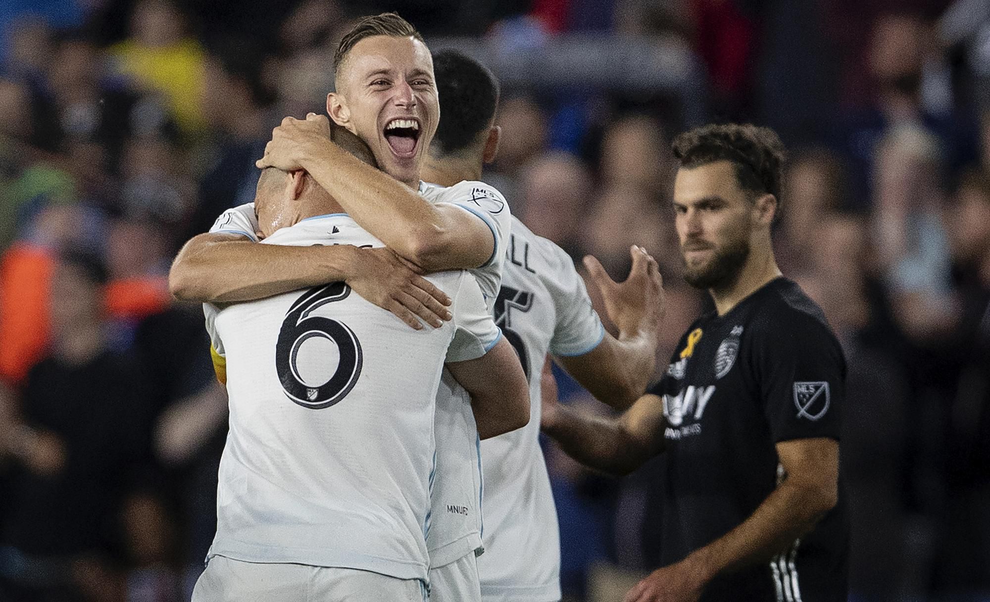 Radosť Jána Greguša po výhre a postupe do play-off v MLS.