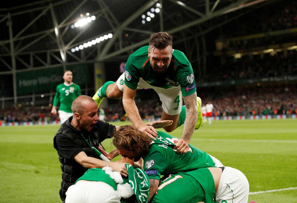 Reprezentanti Írska oslavujú