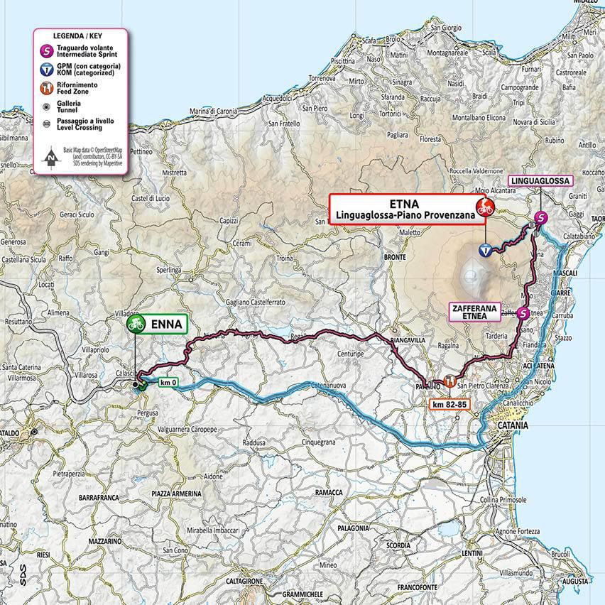 Mapa 3. etapy Giro d'Italia 2020.