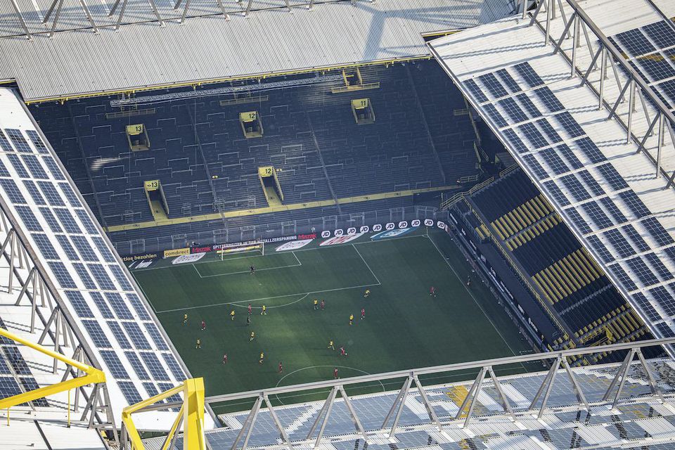 Na leteckej snímke štadión Borussie Dortmund.