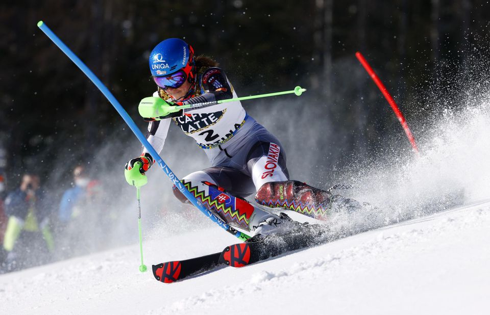 Petra Vlhová v 1. kole sobotňajšieho slalomu majstrovstiev sveta v Cortine d'Ampezzo