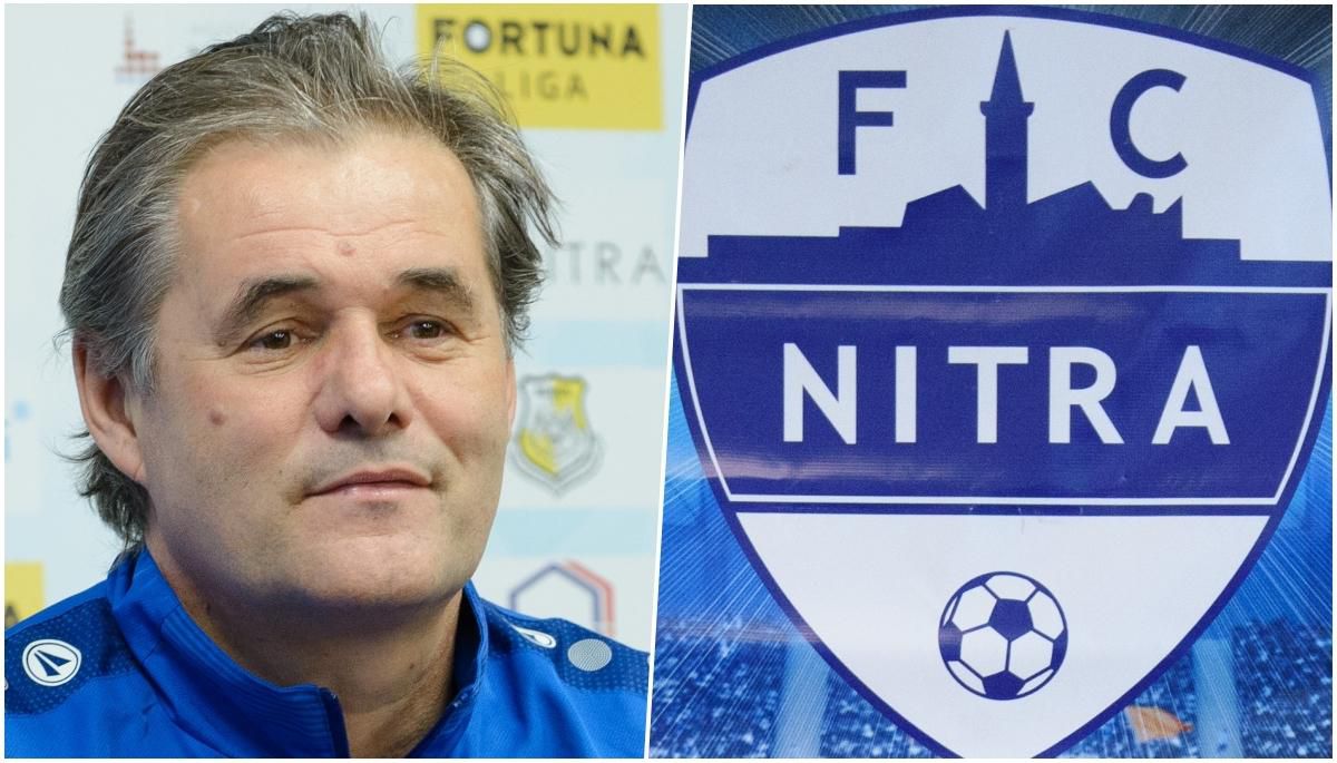 koláž - Ivan Galád a logo FC Nitra