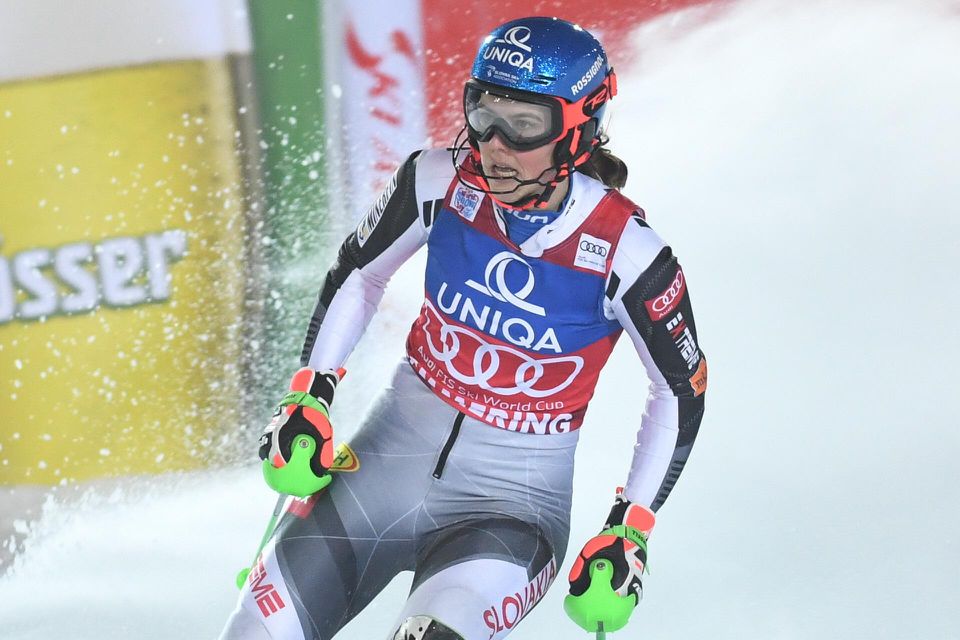 Petra Vlhová v cieli slalomu Svetového pohára v rakúskom Semmeringu