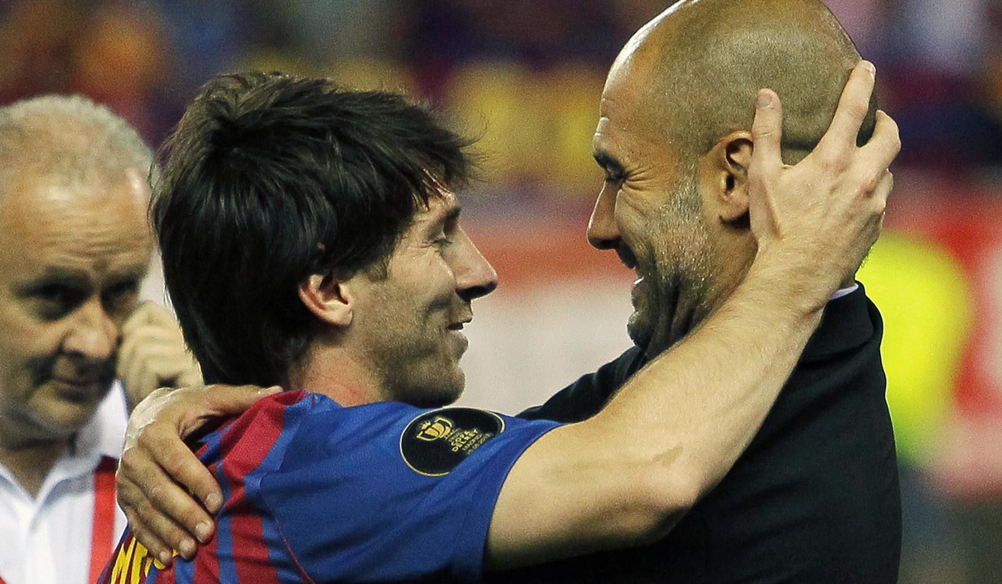 Lionel Messi a Pep Guardiola