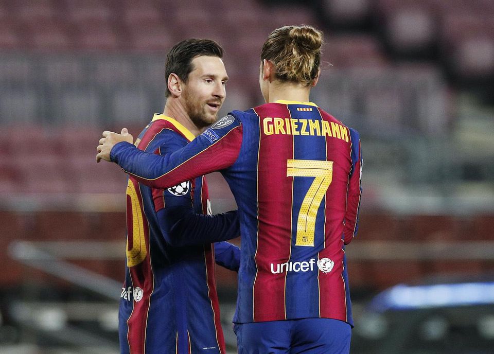Lionel Messi a Antoine Griezmann.