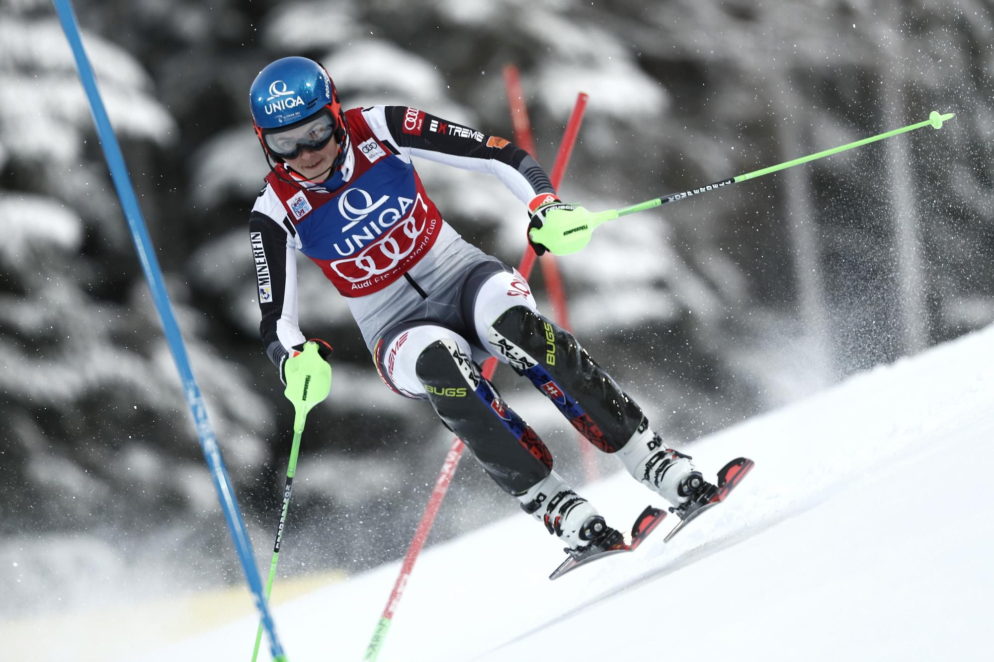 Petra Vlhová počas 1. kola slalomu v rakúskom Semmeringu