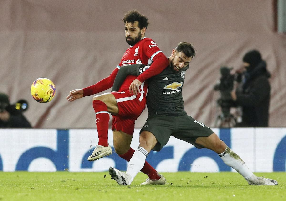 Mohamed Salah a Bruno Fernandes.