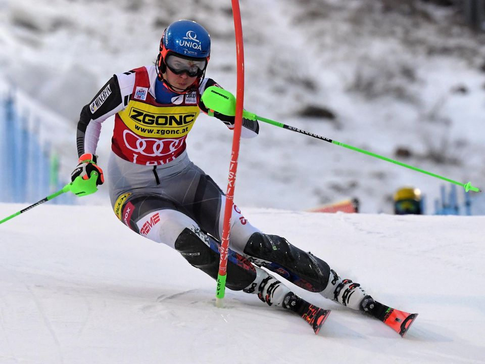 Petra Vlhová počas prvého kola slalomu v Levi