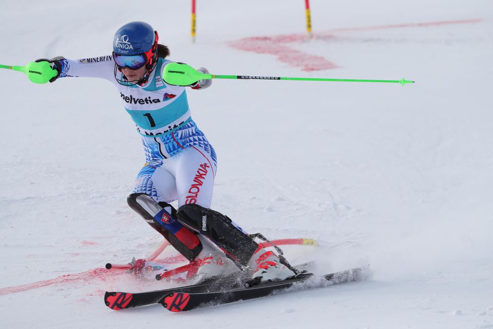 Petra Vllhová počas paralelného slalomu v St. Moritzi