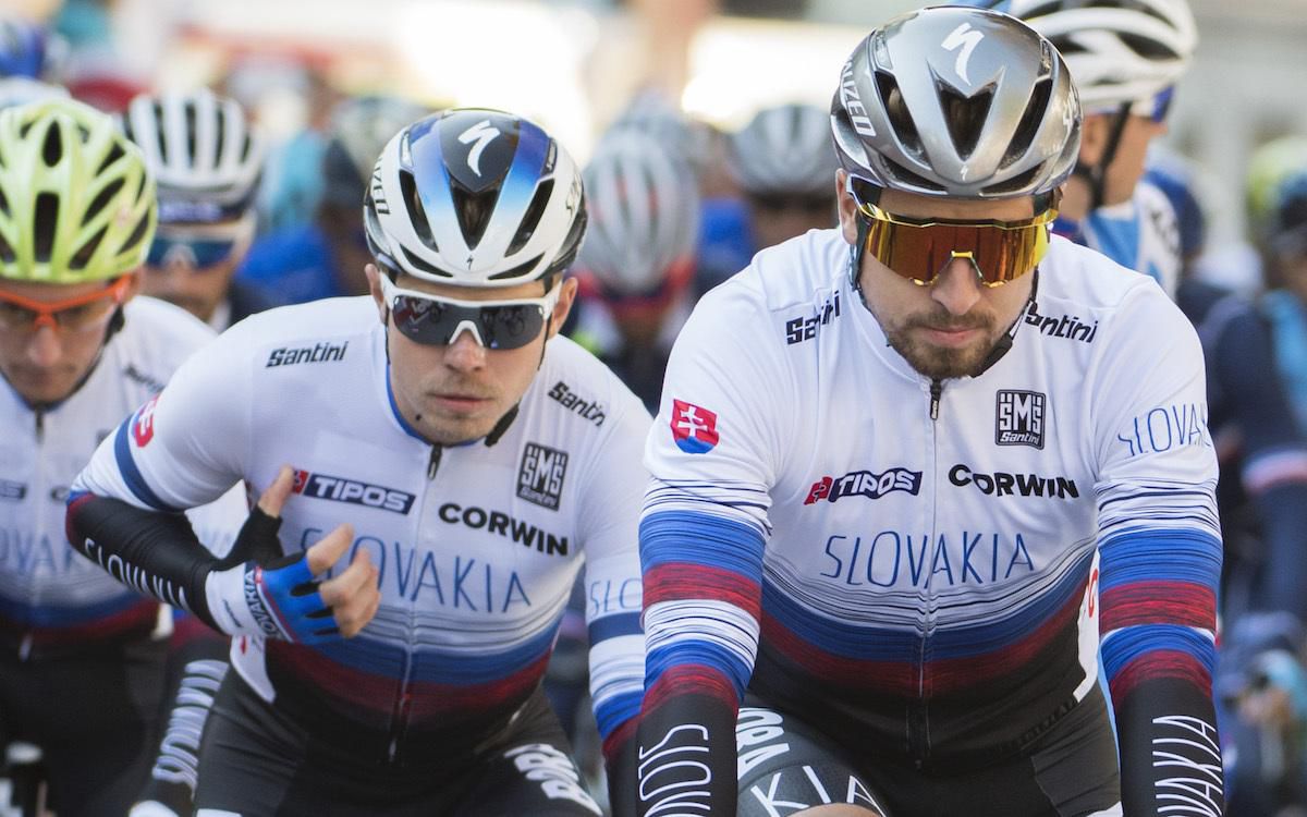 Slovenskí cyklisti sprava Peter Sagan a Juraj Sagan.