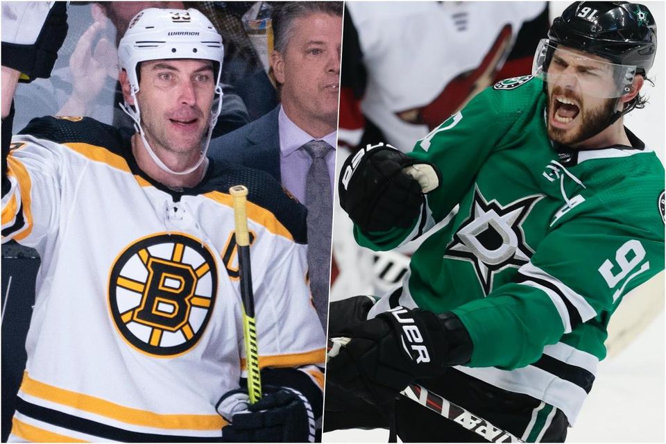 Zdeno Chára a Tyler Seguin.