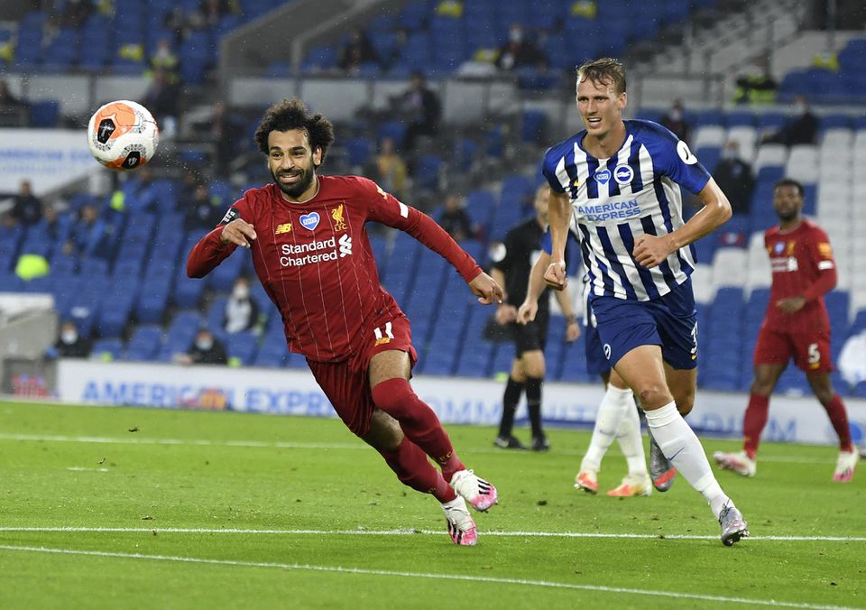 Mohamed Salah (Liverpool FC) v zápase proti Brightonu