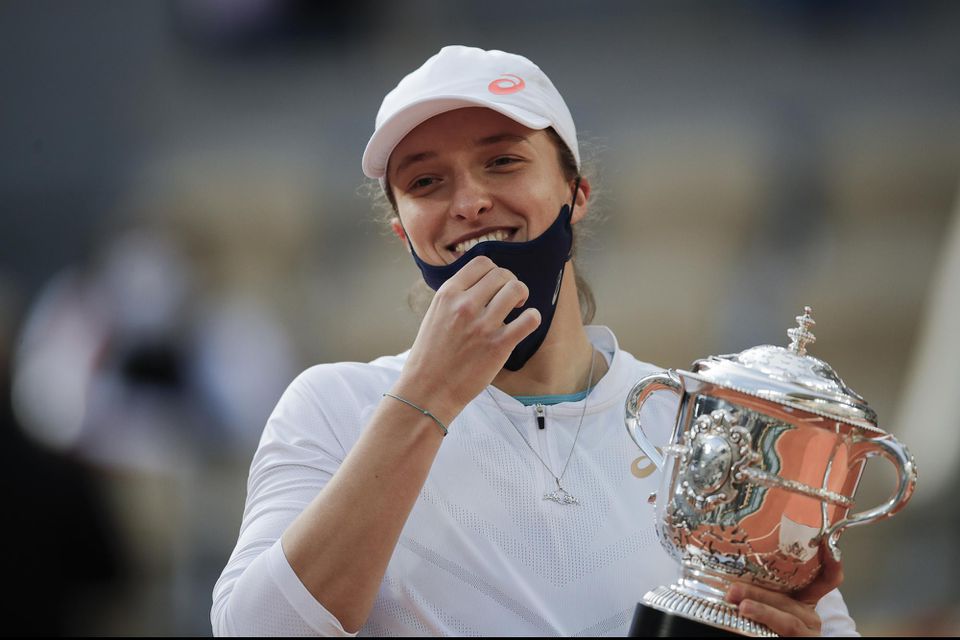 Finále ženskej dvojhry na Roland Garros Iga Swiateková - Sofia Keninová