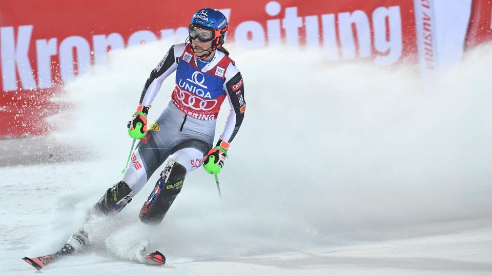 Petra Vlhová v cieli po 2. kole slalomu Svetového pohára v alpskom lyžovaní v rakúskom Semmeringu