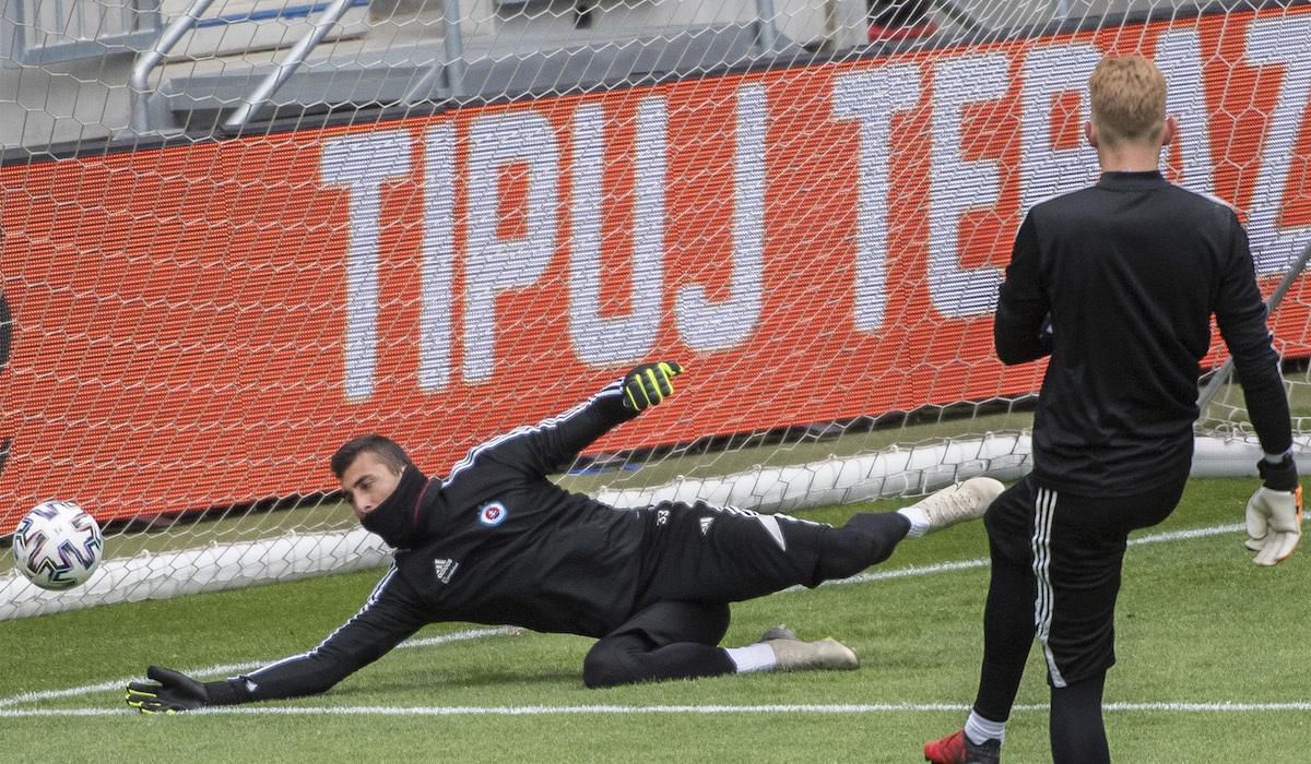 Dominik Greif na tréningu Slovana Bratislava