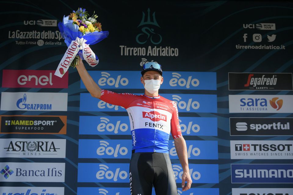 Mathieu van der Poel po víťazstve v 7. etape na Tirreno-Adriatico 2020