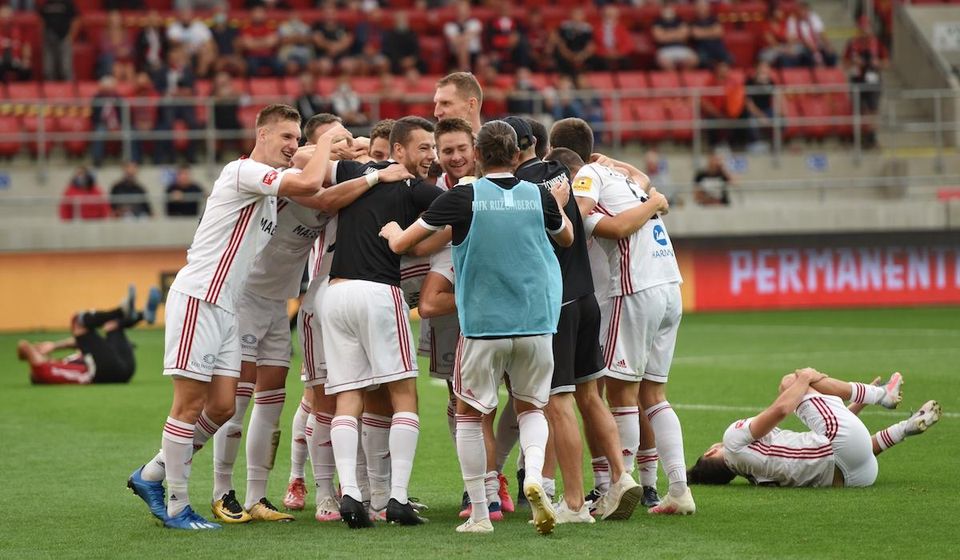 Futbalisti MFK Ružomberok oslavujú postup do Európskej ligy