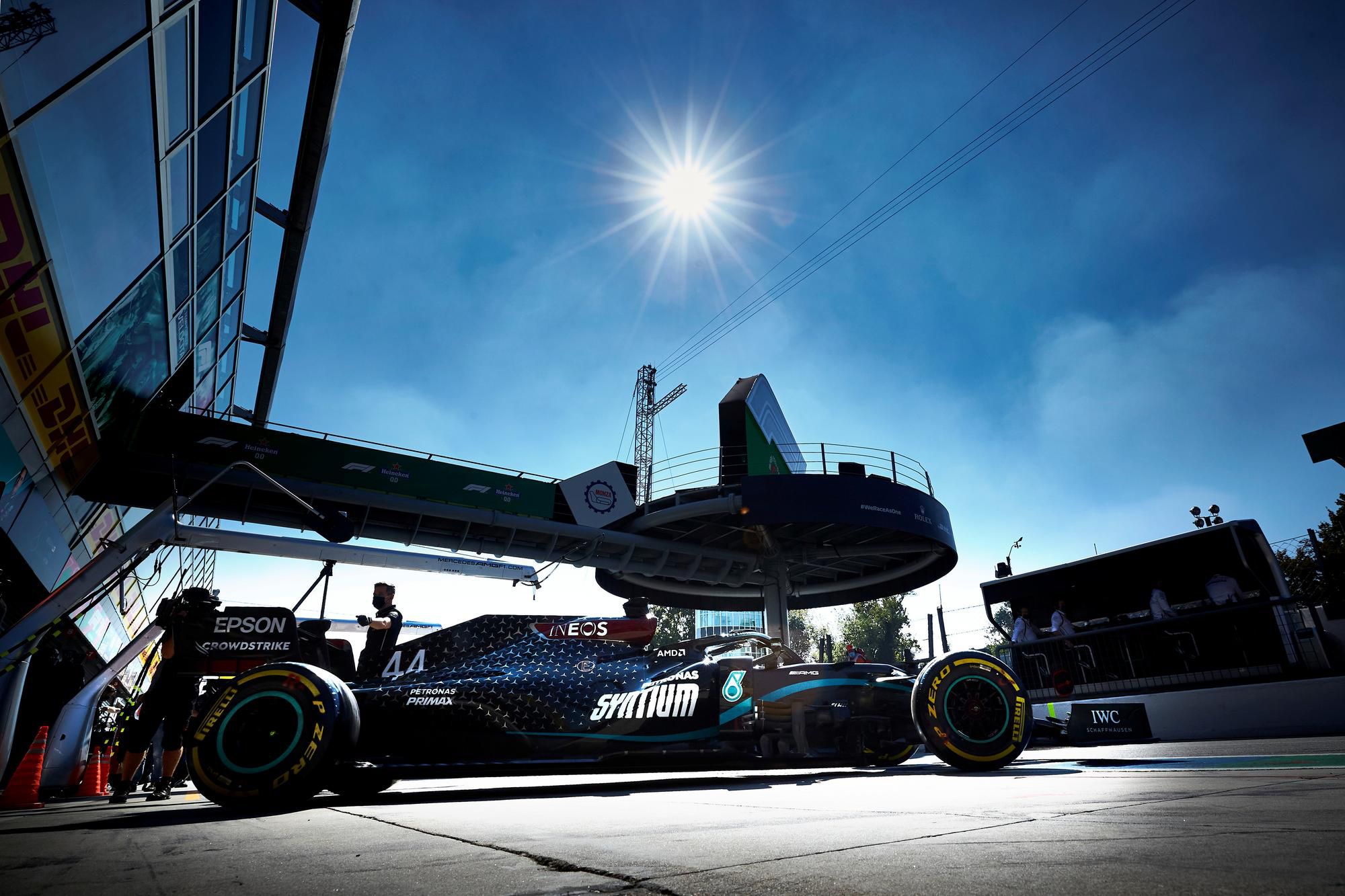 Lewis Hamilton na Veľkej cene Talianska 2020.