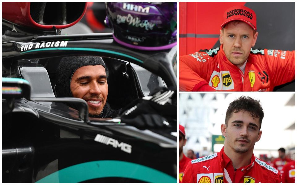 Lewis Hamilton, Sebastian Vettel a Charles Leclerc