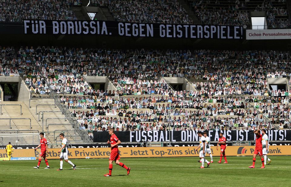 Makety fanúšikov na zápase Borussie Mönchengladbach