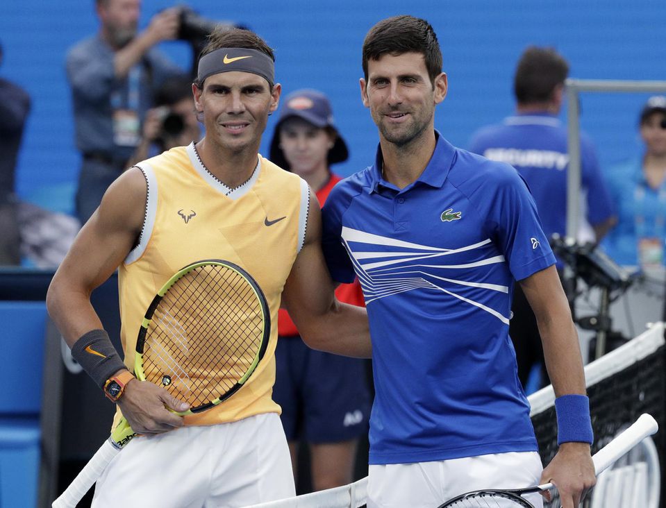 Srbský tenista Novak Djokovič a Španiel Rafael Nadal.