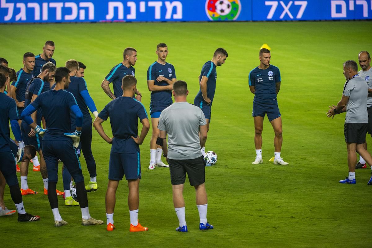 Tréning Slovákov pred zápasom s Izraelom.