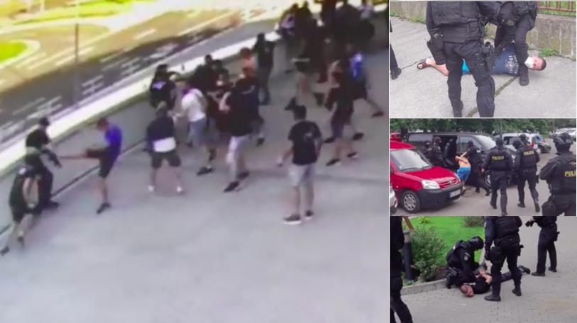 VIDEO: Fanúšikovia Slovana zaútočili na políciu