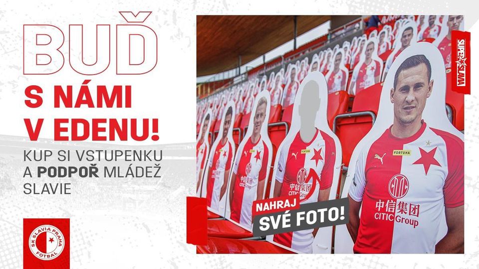 Slavia Praha ponúka možnosť zakúpiť si do hľadiska figuríny fanúšikov.