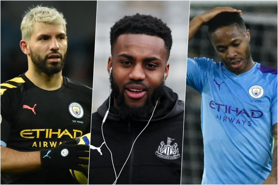 Sergio Aguero, Danny Rose a Raheem Sterling.