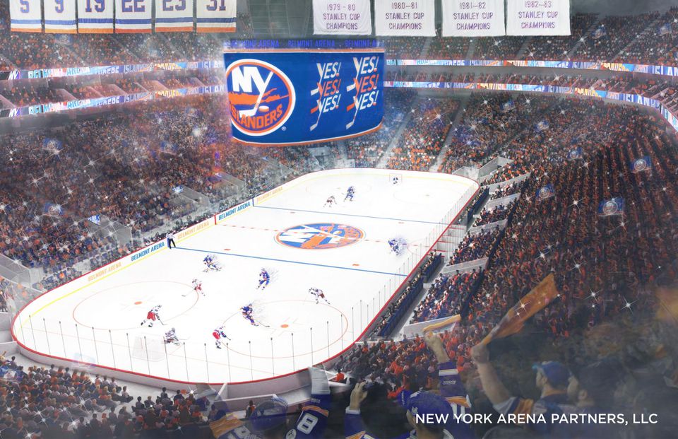 Vizualizácia nového štadióna New Yorku Islanders.
