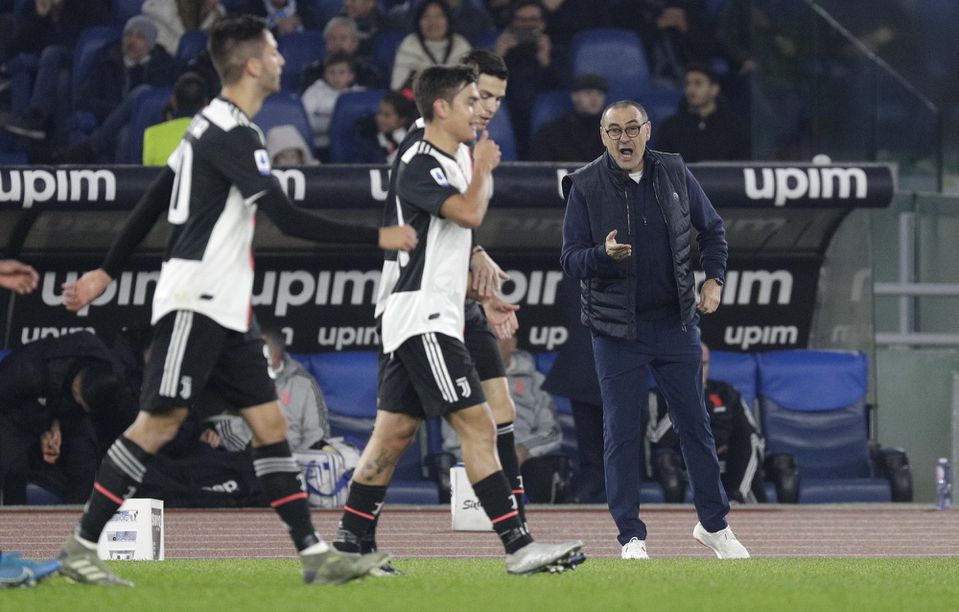 Maurizio Sarri v zápase Lazio Rím - Juventus