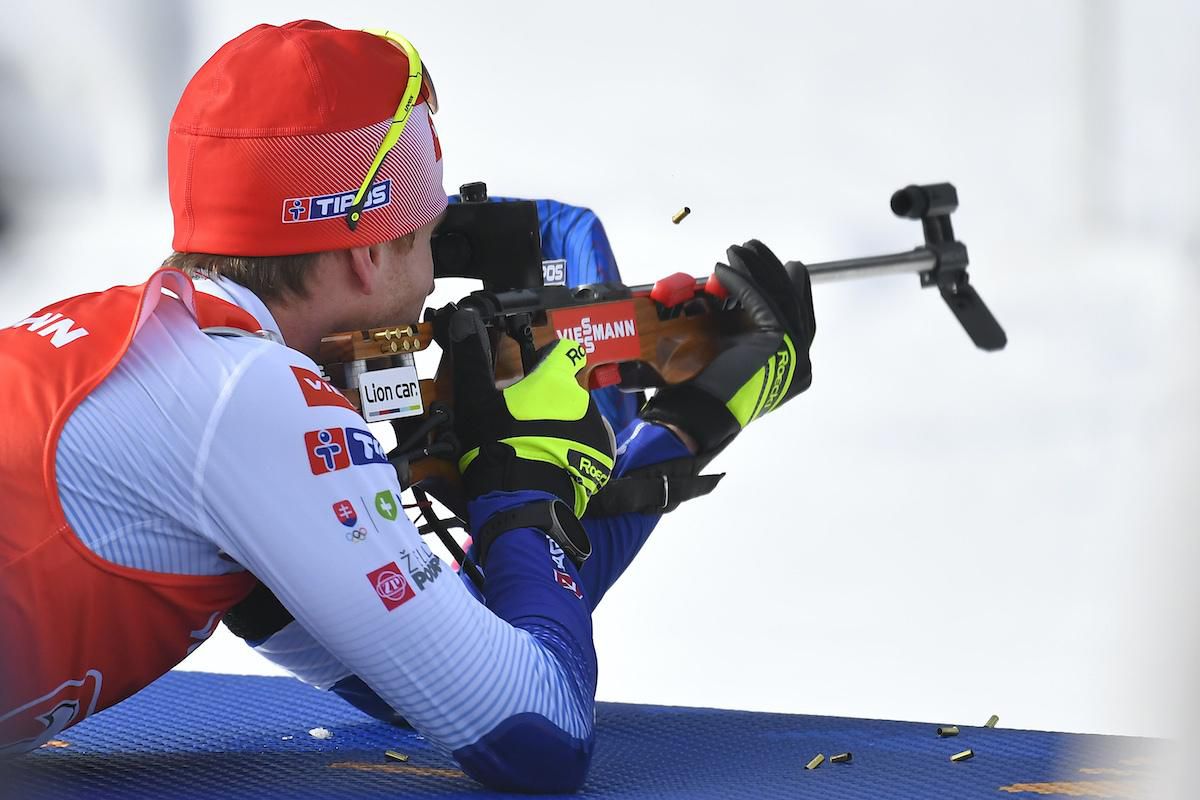 Slovenský reprezentant Martin Otčenáš na strelnici.