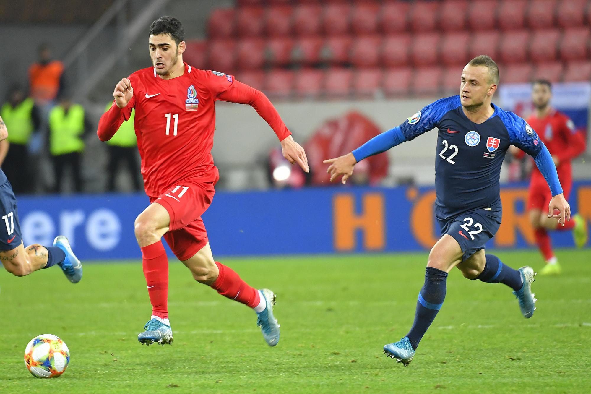 Stanislav Lobotka a Ramil Šejdajev z Azerbajdžanu.