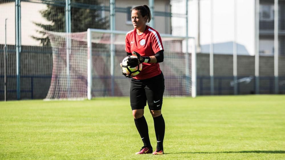Futbalová brankárka Mária Korenčiová.