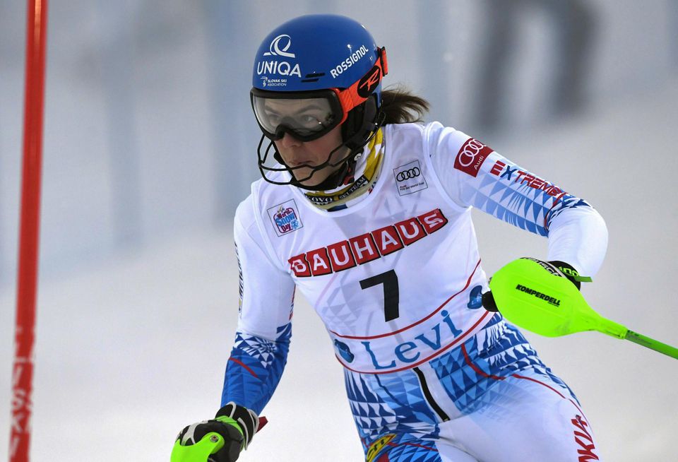 Petra Vlhová počas slalomu vo fínskom Levi