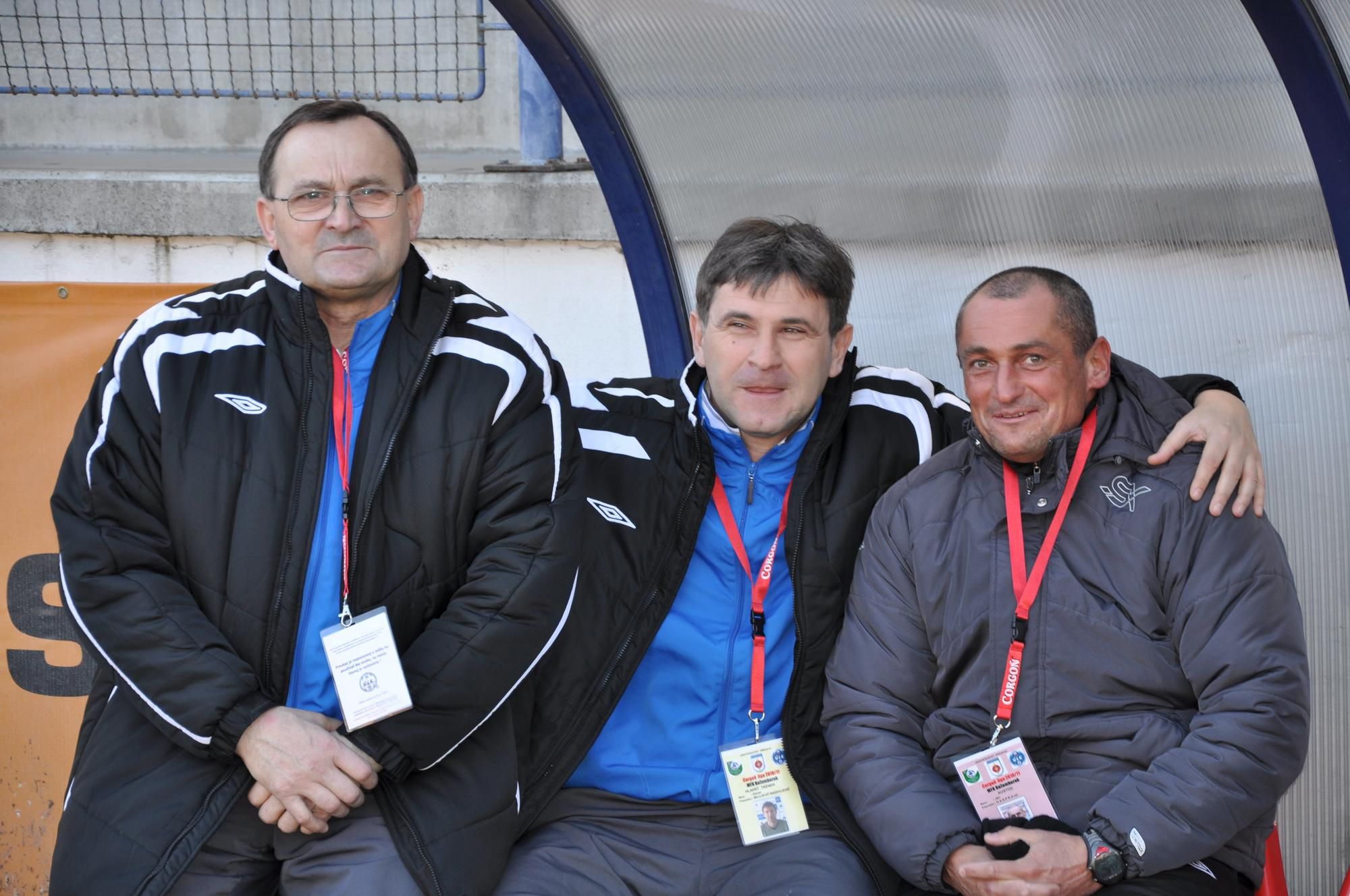 Úplne vpravo Ján Haspra ml. v roku 2011 ako asistent trénera MFK Ružomberok.