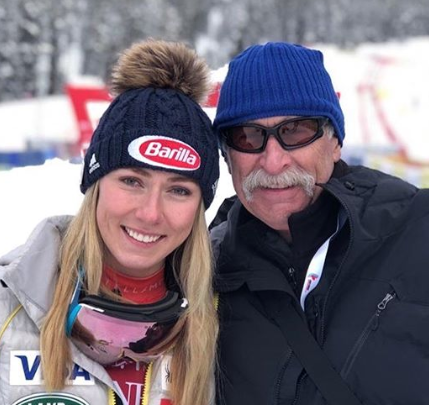 Mikaela Shiffrinová so svojím zosnulým otcom.