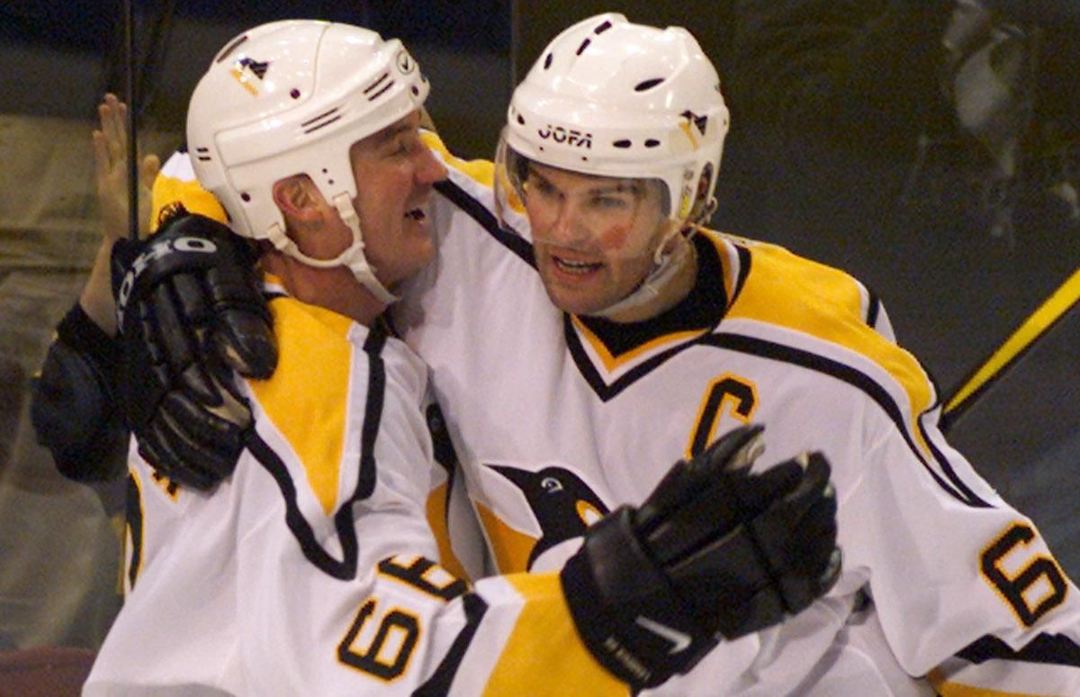 Mario Lemieux a Jaromír Jágr.