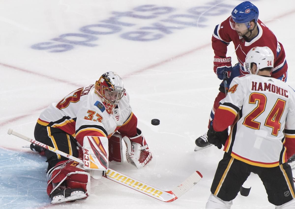 Tomáš Tatar v zápase s Calgary Flames.