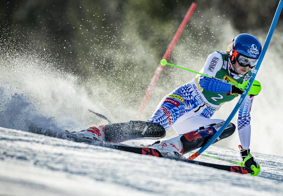 Petra Vlhová počas slalomu v Kranjskej Gore