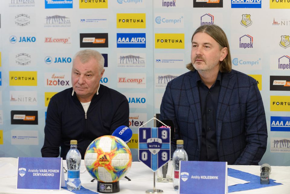 Tréner Anatolij Vasiľovič Demjanenko a športový riaditeľ klubu Andrej Kolesnik