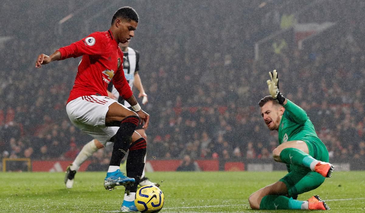 Marcus Rashford a Martin Dúbravka