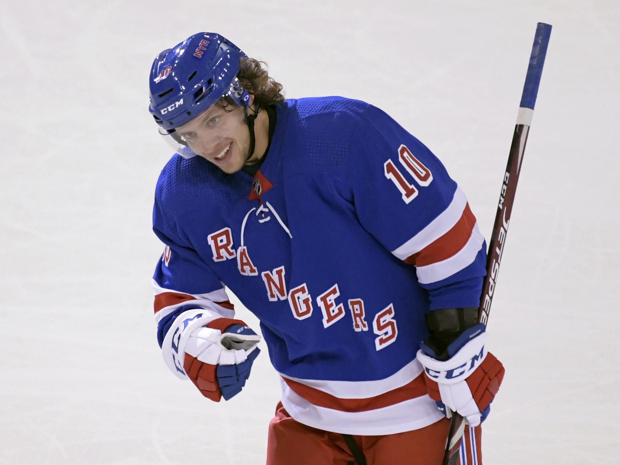 Artemij Panarin v drese New Yorku Rangers.