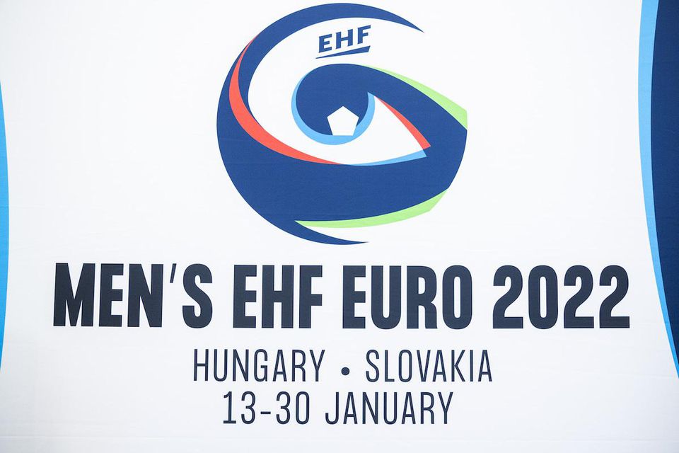 Logo počas tlačovej konferencie k Majstrovstvám Európy v hádzanej mužov v Maďarsku a na Slovensku 2022.
