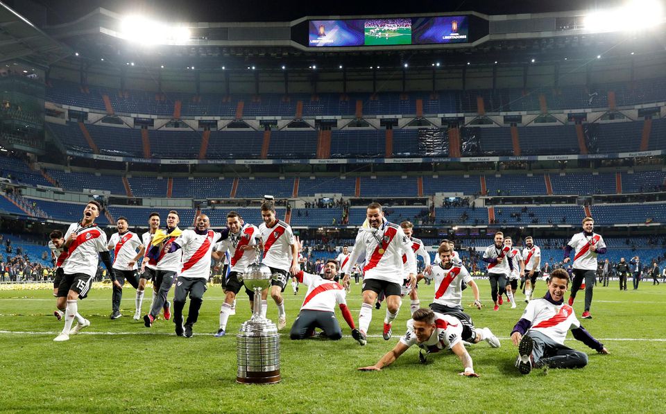 hráči River Plate oslavujú víťazstvo v Copa Libertadores