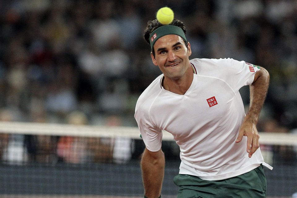 Roger Federer počas exhibície v JAR