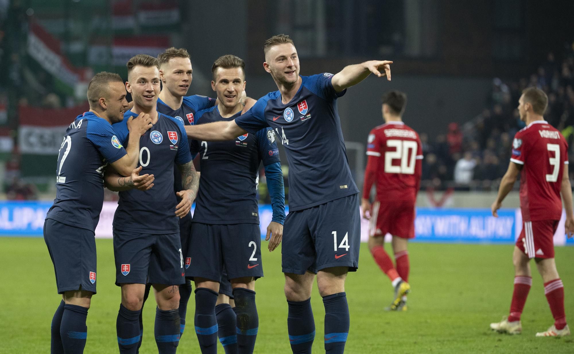 Milan Škriniar a ďalší hráči Slovenska