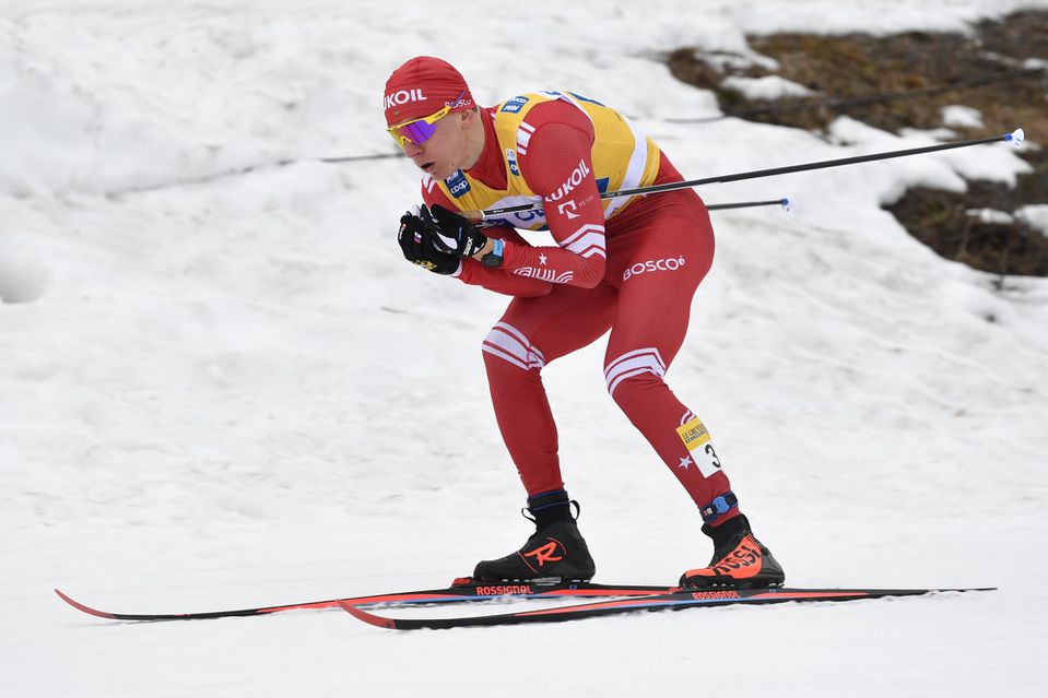 Alexander Boľšunov počas pretekov vo švédskom Falune