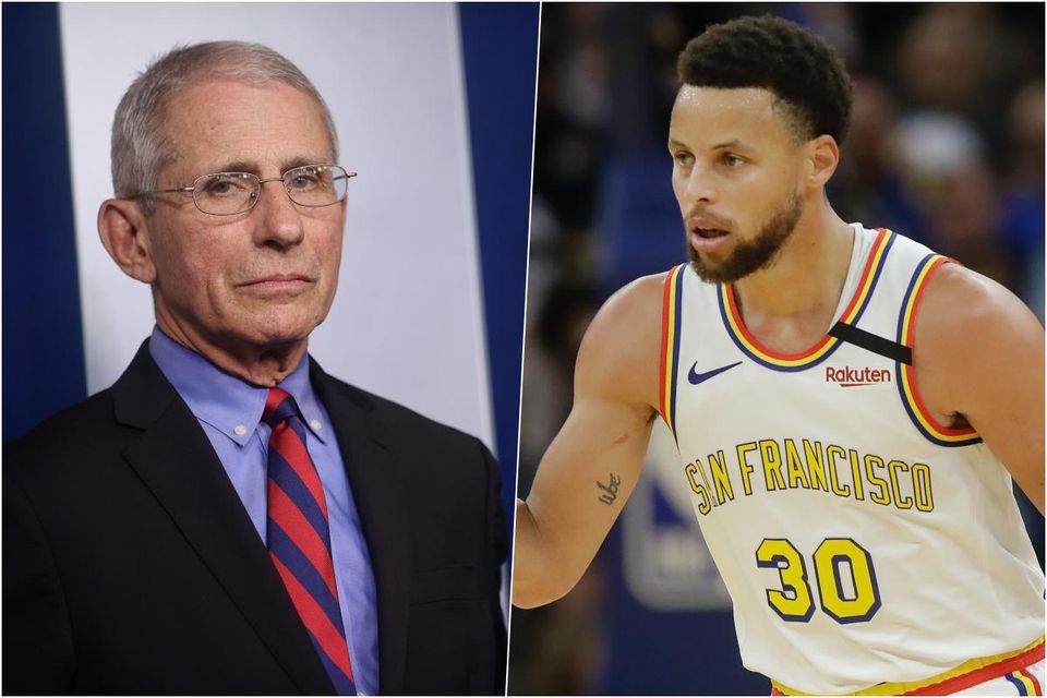 Anthony Fauci a Stephen Curry.