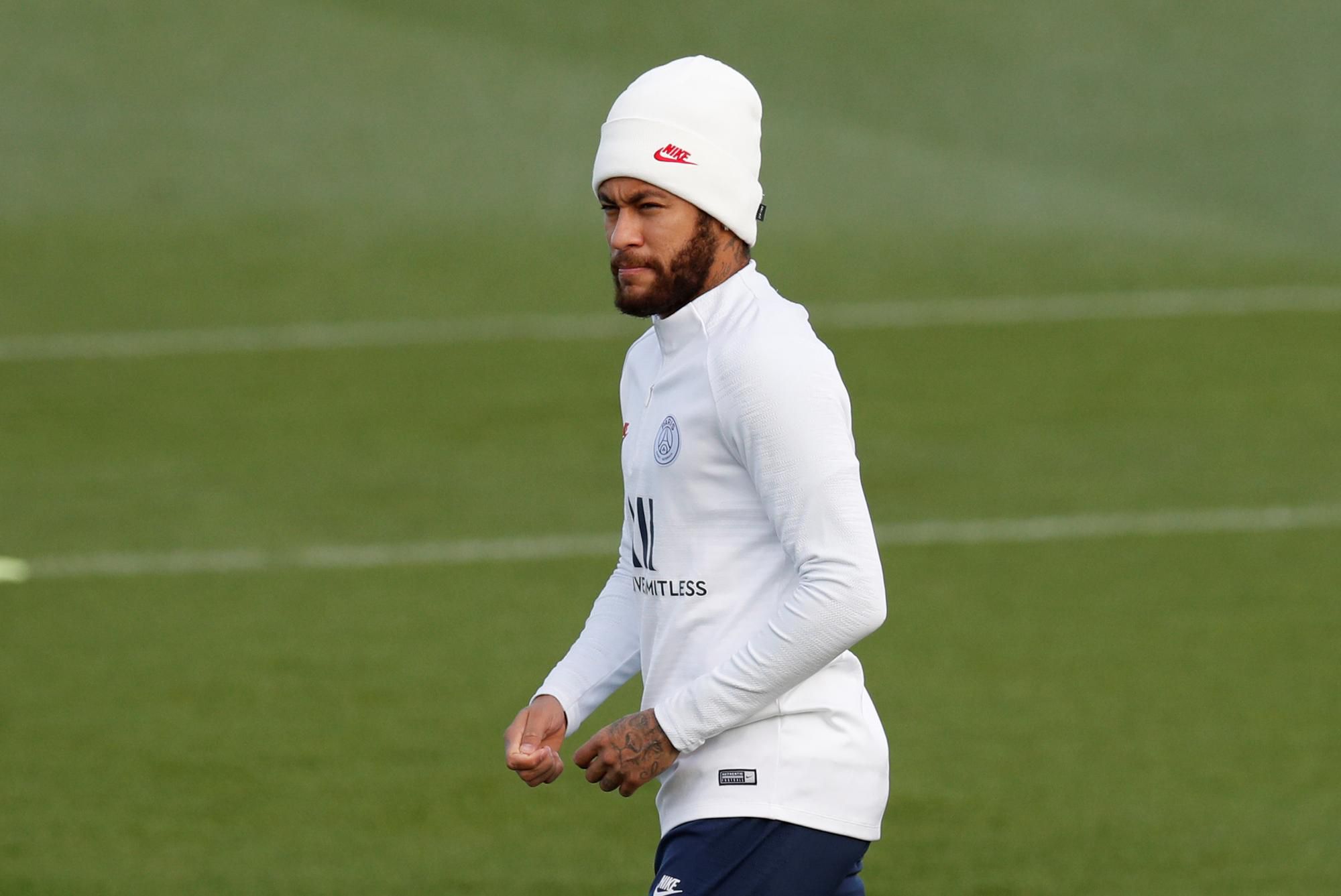 Neymar na tréningu Paríža Saint-Germain.